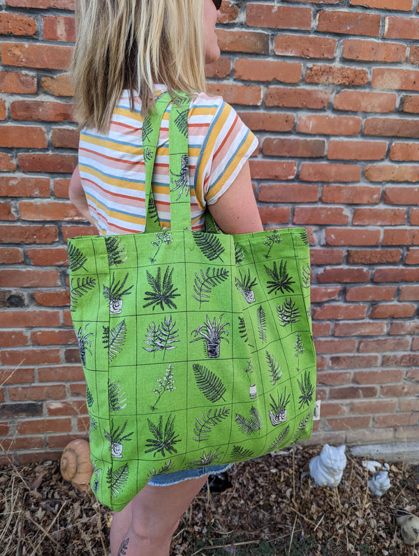 ilikesara | art + goods - Tote bag | fern specimens - green plant canvas screenprinted tote