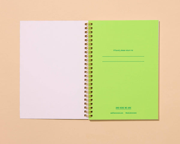 And Here We Are - Strawberry Letterpress A5 Spiral Notebook - Made in USA - Foodie, Fruit, Berry, Garden, Journal - Stocking stuffer, Holiday, Gift Guide