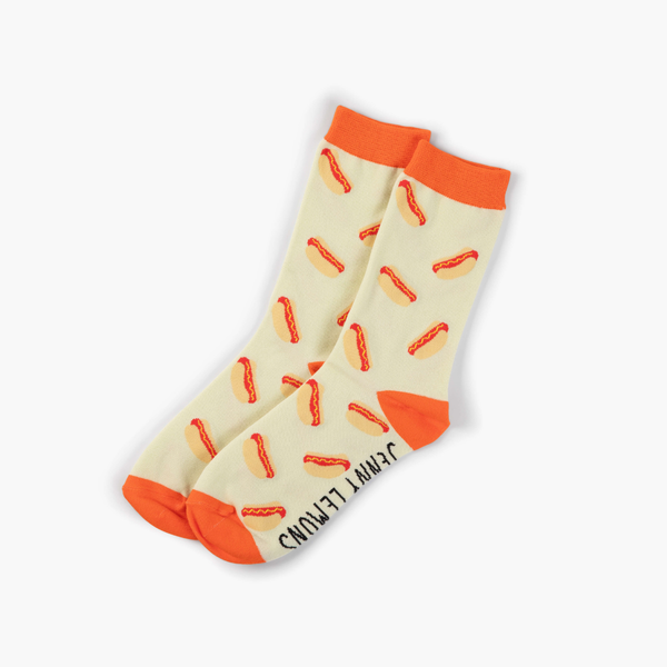 Jenny Lemons - Red Colorblock Hot Dog Crew Socks