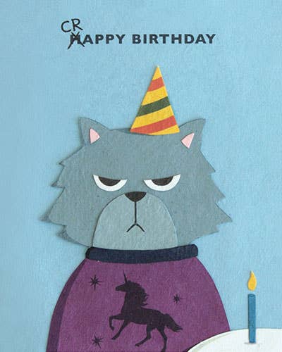 Grumpy Kitty Birthday Card