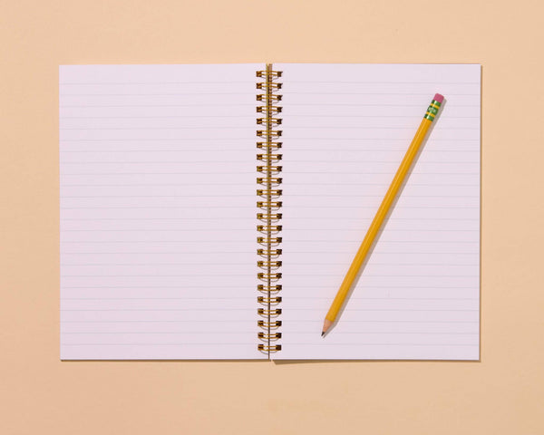 And Here We Are - Letterpress A5 Lined Spiral Notebook—Potato