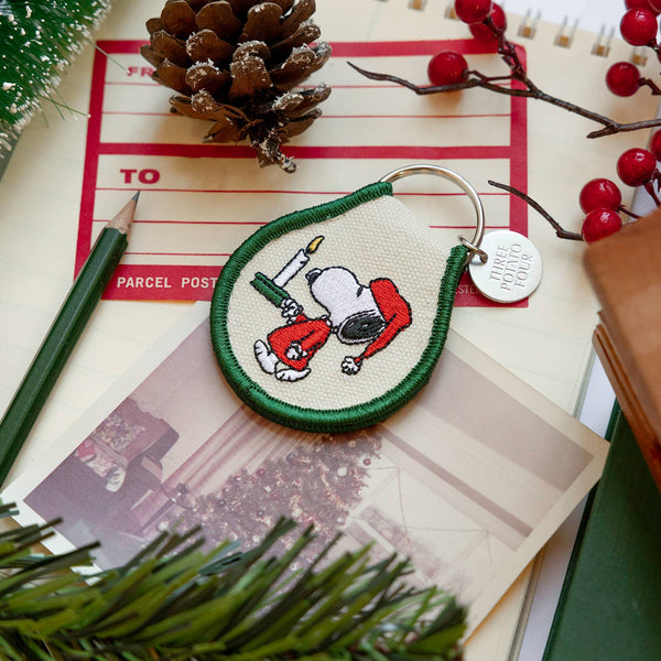 Three Potato Four - 3P4 x Peanuts® Christmas - Cozy Night Snoopy Patch Keychain