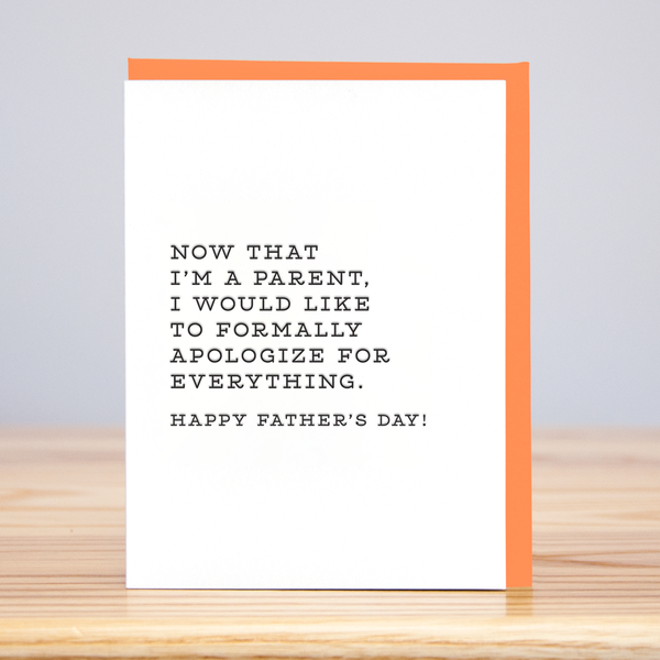 Huckleberry Letterpress - Formally Apologize Father's Day (Letterpress)