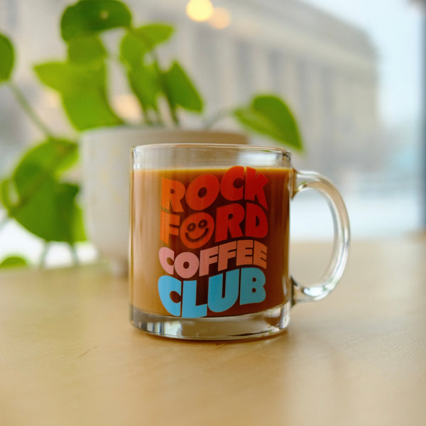 Rockford Coffee Club Glass Mug