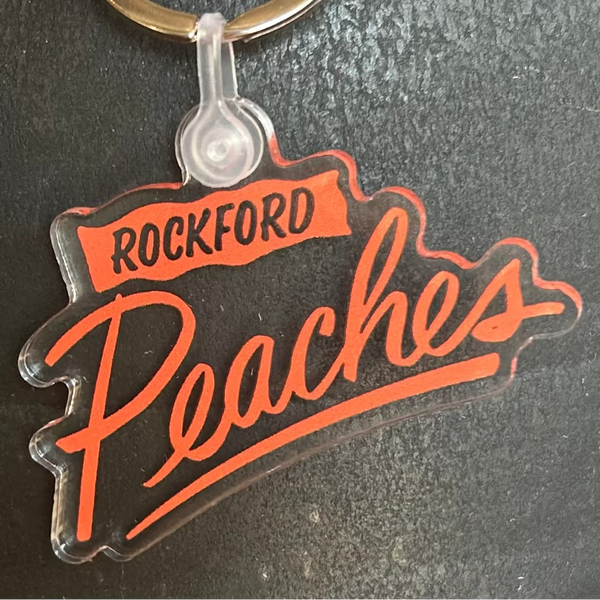 Peaches Script Keychain
