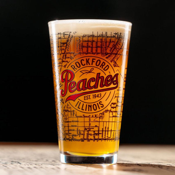 Rockford Peaches Logo Pint Glass