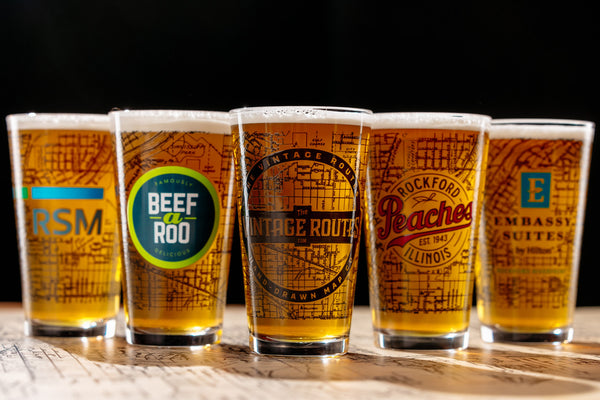 Rockford Script Pint Glass