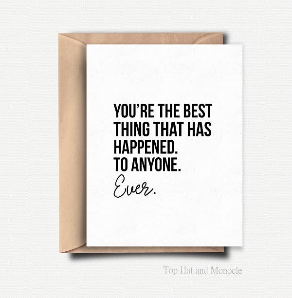 Top Hat and Monocle - Best Thing Love Card / Valentines Day Card