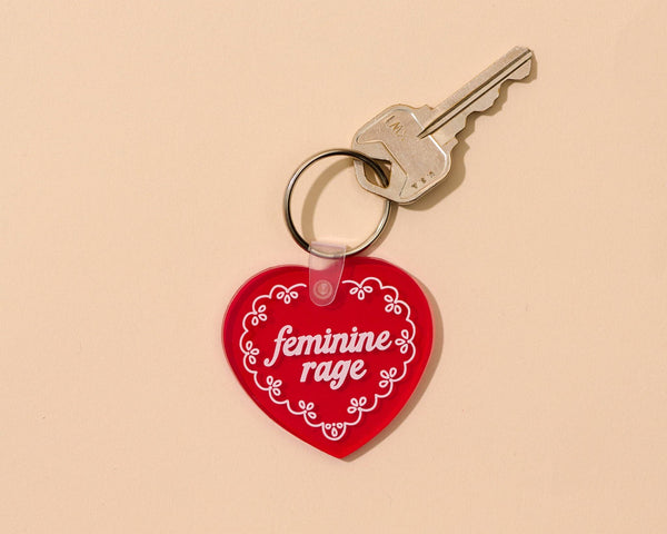 And Here We Are -  PVC Keychain by Your Gal Kiwi—Feminine Rage (Doily Heart)