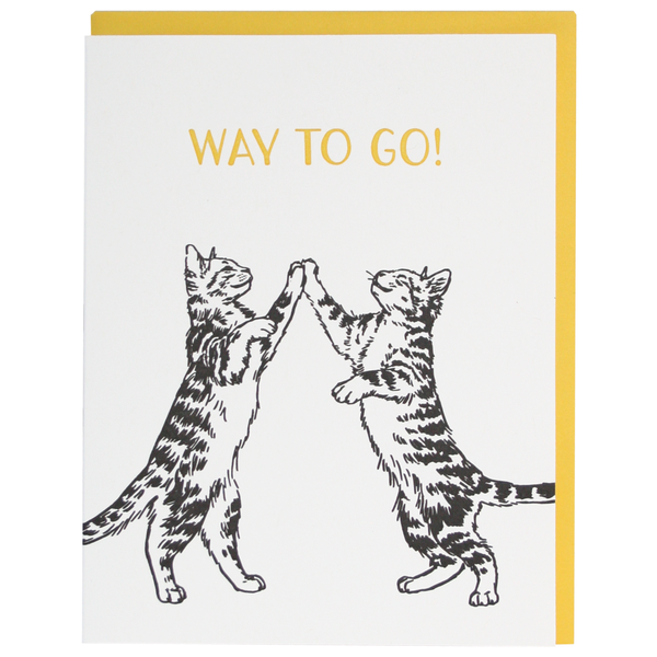 Smudge Ink - Cat High Five Congratulations Card