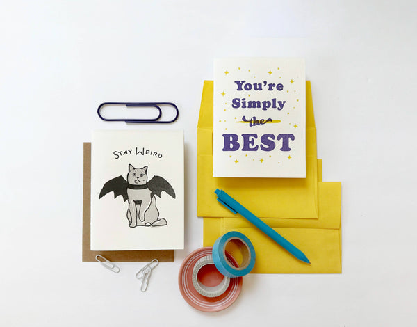 Steel Petal Press - Stay Weird - Letterpress Love and Friendship Greeting Card