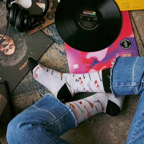 Conscious Step - Socks that Support Music (Gray Guitars)
