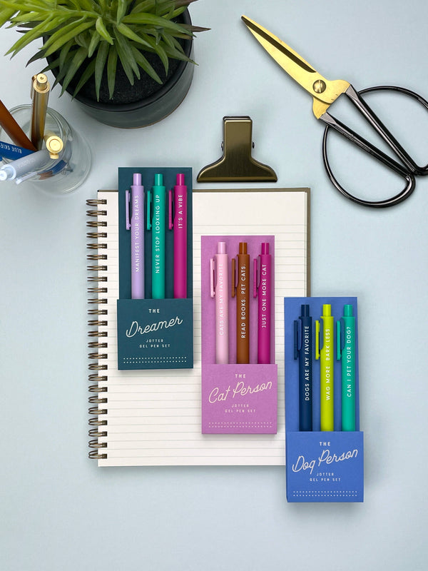 Ruff House Print Shop - The Dog Person Jotter Gel Pen Set
