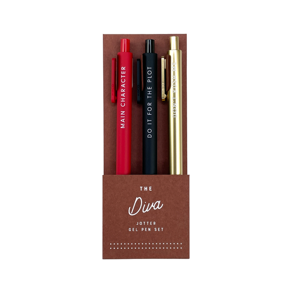 Ruff House Print Shop - Diva Jotter Gel Pen: Set of 3
