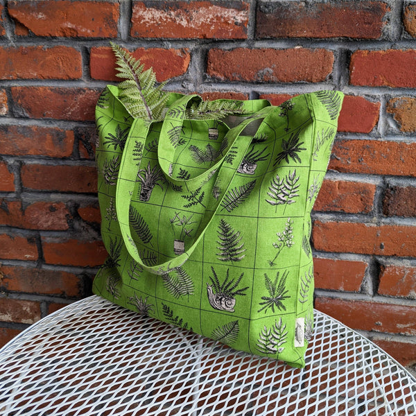 ilikesara | art + goods - Tote bag | fern specimens - green plant canvas screenprinted tote