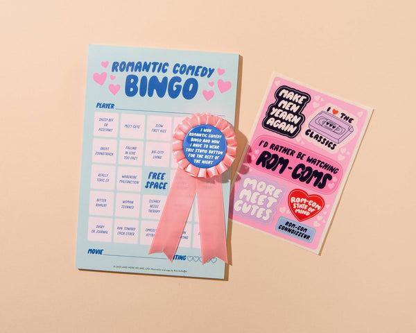 And Here We Are - Rom-Com Cheesy Movie Night Bingo -  - Stocking stuffer, Holiday, Gift Guide