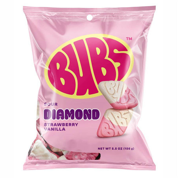 Grandpa Joe's Candy Shop - Bubs Sour Diamond Strawberry Vanilla 5.5oz Bag, 8ct