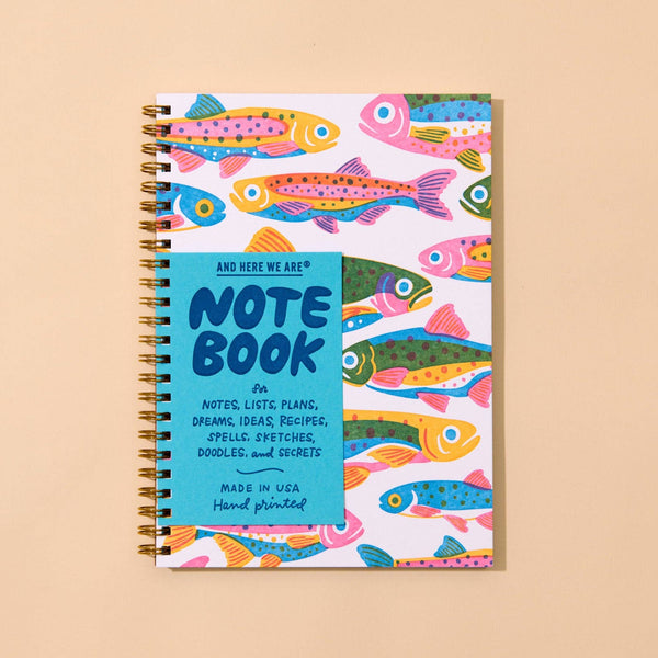 Rainbow Trout Pattern Spiral Notebook