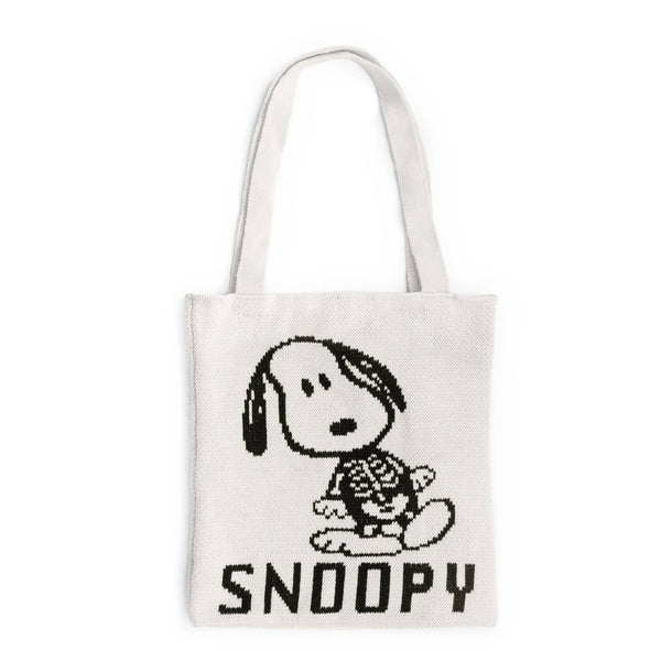 Three Potato Four - 3P4 x Peanuts® Halloween - Snoopy Skeleton Knit Tote