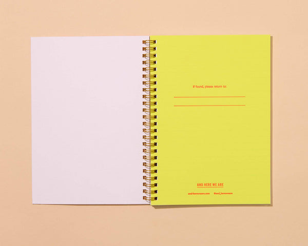 And Here We Are - Letterpress A5 Lined Spiral Notebook—Potato