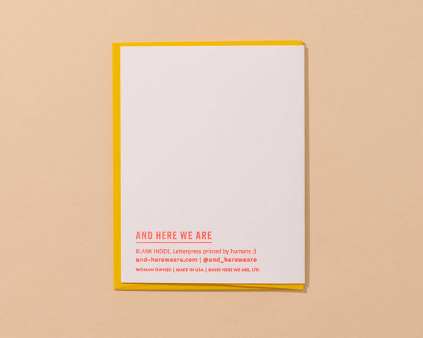 And Here We Are - Letterpress Birthday Card—Hottie Bday (Hot Dog, Summer)