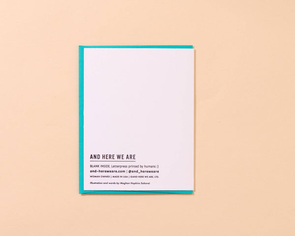 And Here We Are - Funny Letterpress New Home Greeting Card — Perfect Fit