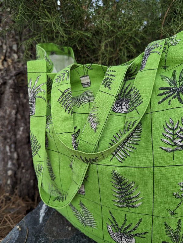 ilikesara | art + goods - Tote bag | fern specimens - green plant canvas screenprinted tote
