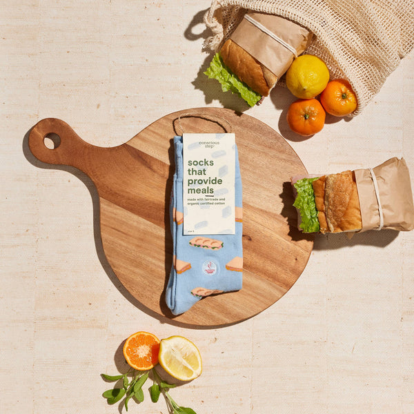Conscious Step - Socks that Provide Meals (Blue Sandwiches)