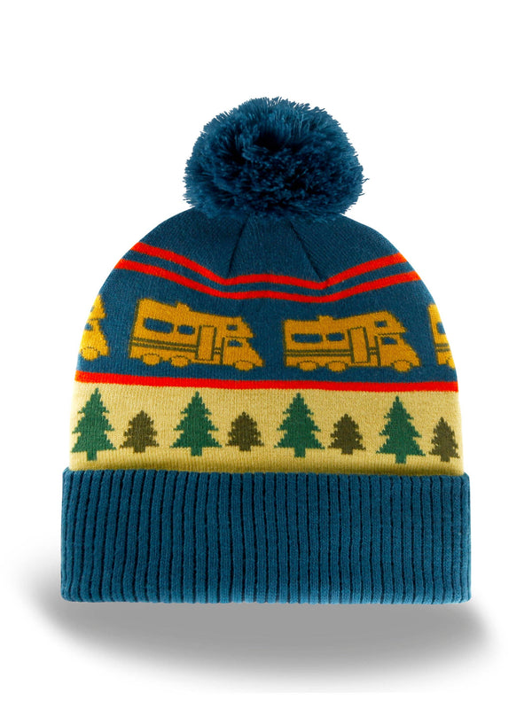 Northern Icons Creations INC - RV Camper Knit Beanie Hat with Pom Pom Outdoor Winter Camping Adventure Cap