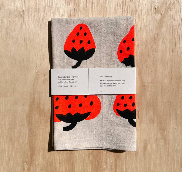 Nice life - Strawberry Tea Towel