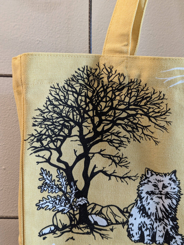 ilikesara | art + goods - Tote bag | outside cats - cream canvas screenprinted tote