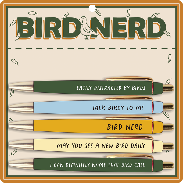 FUN CLUB - Bird Nerd Pen Set (funny gifts, spring gifts, bird lover)