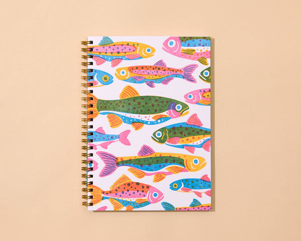 Rainbow Trout Pattern Spiral Notebook