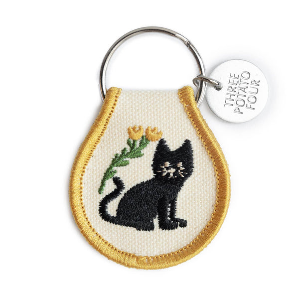 Three Potato Four - Patch Keychain - Black Cat