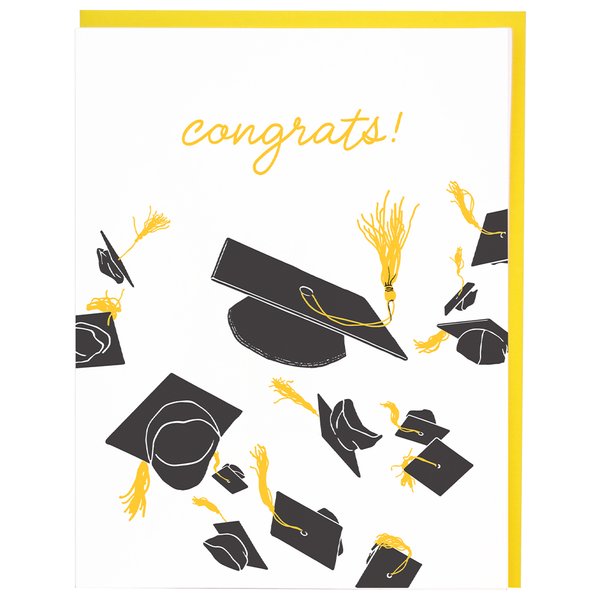 Smudge Ink - Cap Toss Graduation Card