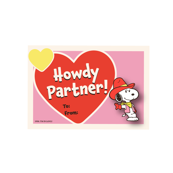PINTRILL - Snoopy V Day Howdy Partner Pin Card