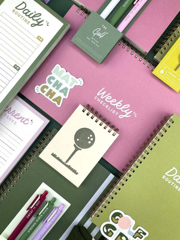 Ruff House Print Shop - Golf Ball and Tee Mini Jotter Notebook