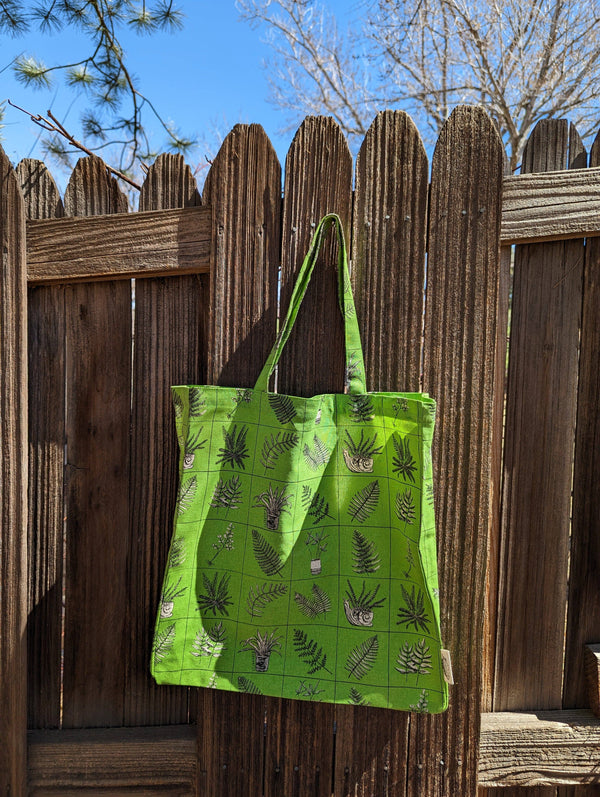 ilikesara | art + goods - Tote bag | fern specimens - green plant canvas screenprinted tote