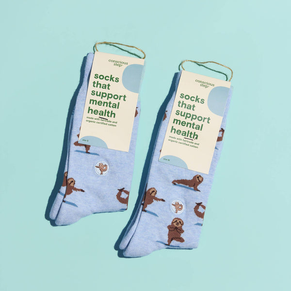 Conscious Step - Socks that Support Mental Health | Blue Sloths