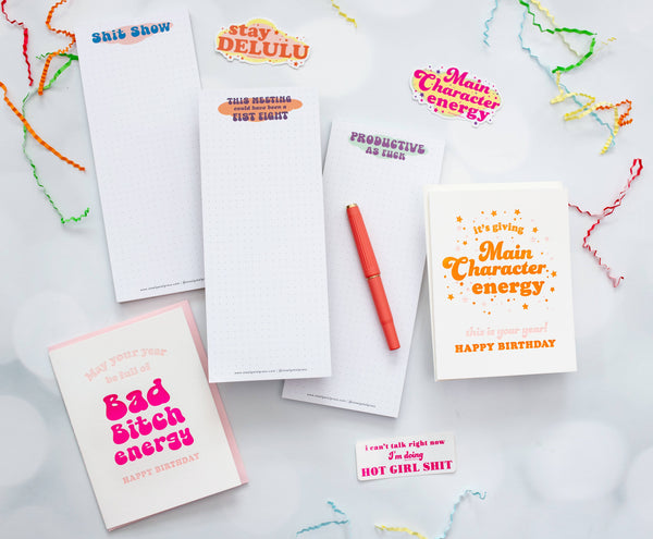 Steel Petal Press - Bitch Energy Birthday - Letterpress Birthday Greeting Card