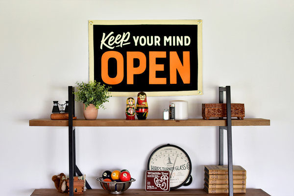 Oxford Pennant - Keep Your Mind Open Camp Flag • Holy Smokes x Oxford Pennant