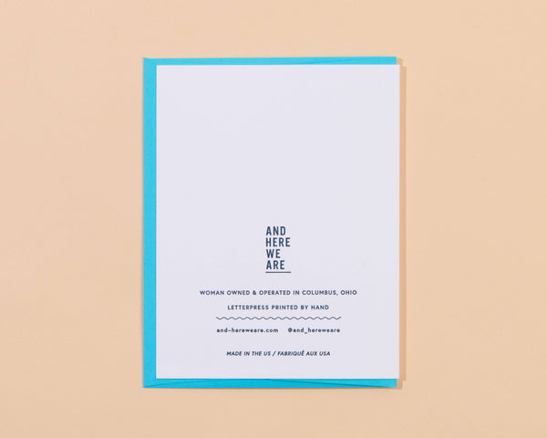 And Here We Are - Letterpress Birthday Card—Boppy Beepday to Boop (Robot, Kid)