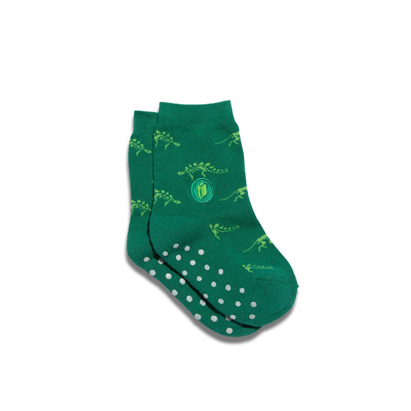 Conscious Step - Kids Socks that Give Books (Green Dinosaurs)