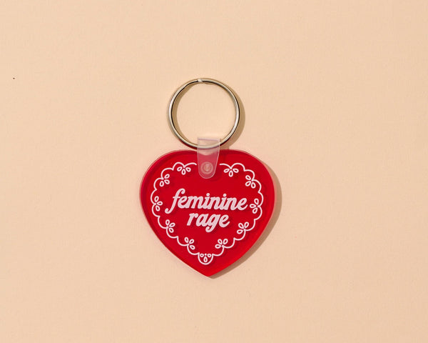 And Here We Are -  PVC Keychain by Your Gal Kiwi—Feminine Rage (Doily Heart)