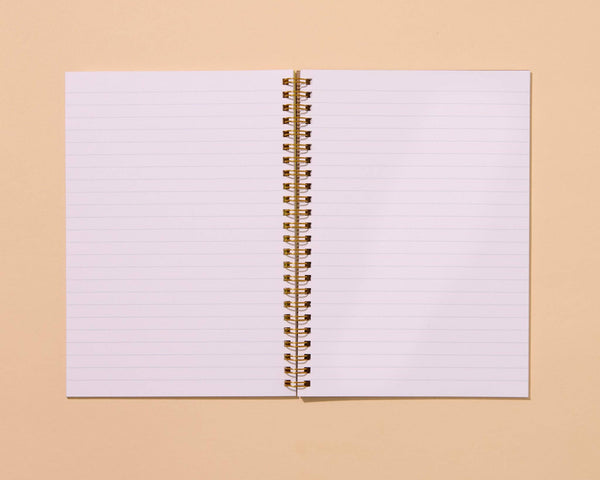 And Here We Are - Letterpress A5 Lined Spiral Notebook—Flying Ducks