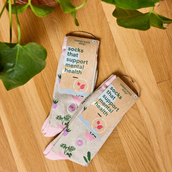 Conscious Step - Socks that Support Mental Health | Houseplants