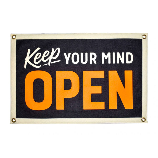 Oxford Pennant - Keep Your Mind Open Camp Flag • Holy Smokes x Oxford Pennant