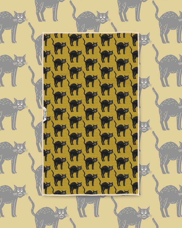 Trek Light - Kitchen Tea Towel Quick Dry | Black Cats | Halloween