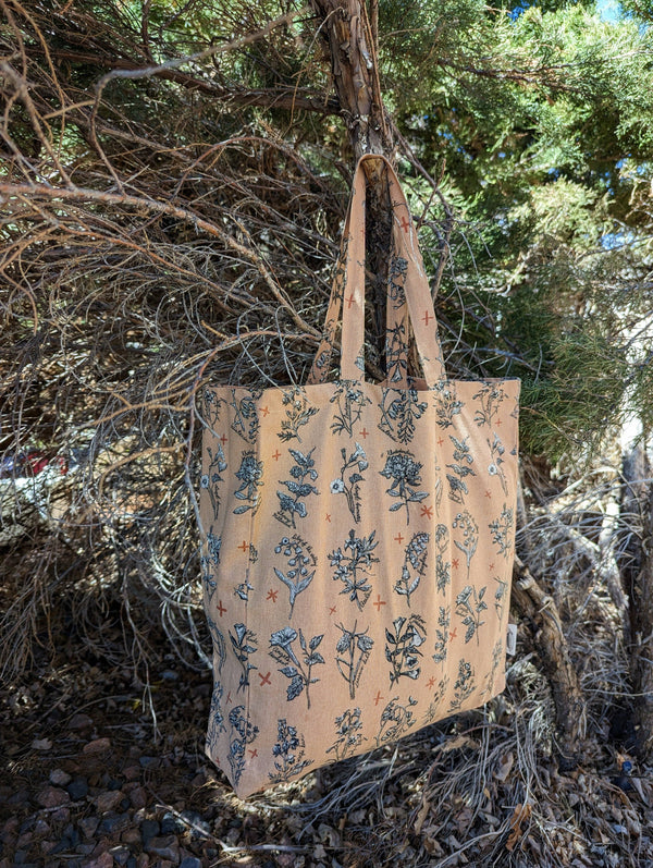 ilikesara | art + goods - Tote bag | fatal florals - pink poisonous flower canvas screenprinted tote