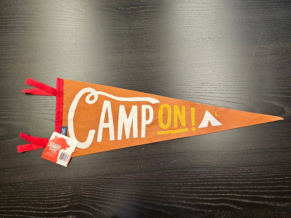 Gibbs Smith - Camp On (large pennant Vintage-styled Screen Printed)